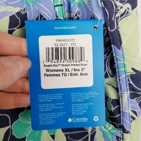 Columbia Bogata Bay Stretch Floral Printed Shorts NWT size XL - Picture 10 of 15